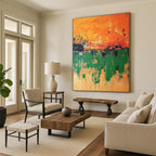 Dripping Field Abstract Painting with Raw Nature Textures WINK493