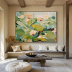 Pastel Water Lilies Abstract Painting for Charming Spaces YHT088