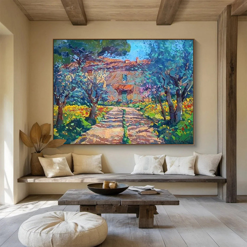 Garden Path Abstract Painting for Botanical Garden Visitor Centers YHT452