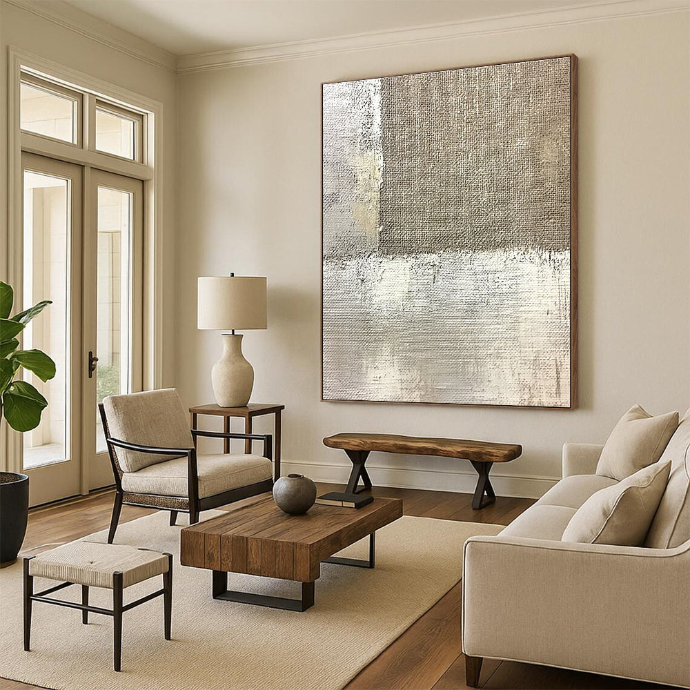 Textured Neutral Abstract Painting with Subtle Depth WINK338