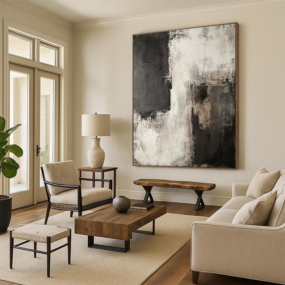 Black - White - Gray Abstract Painting with Timeless Elegance WINK426