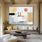 Soft - Toned Minimalist Geometric Abstract Painting ABS202