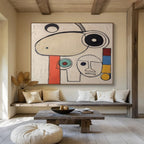 Abstract Faces and Shapes Painting with Whimsical Charm YHT011