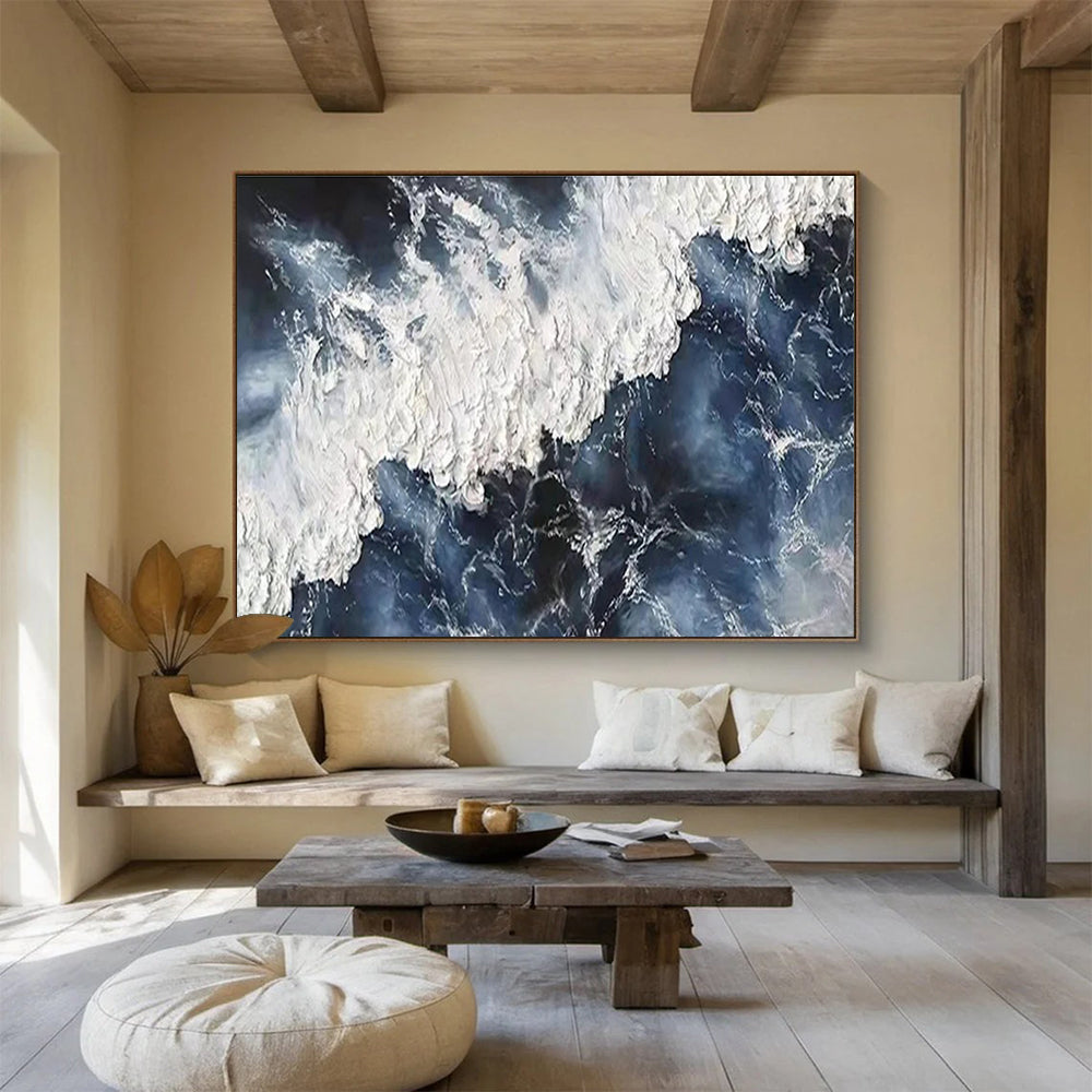 Crashing Wave Abstract Painting for Ocean - Lover’s Man Caves YHT252