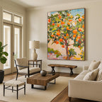 Orange Grove Abstract Painting for Warm - Toned Living Rooms HENG439