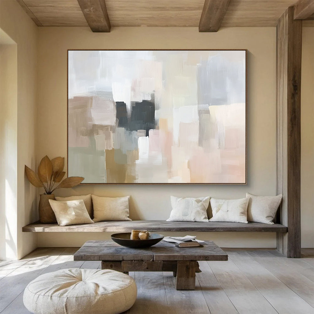 Neutral Blocks Abstract Composition Painting ABS220