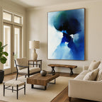 Blue Ink Abstract Form - Fluid Minimalist Abstract Art GAB0467