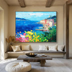 Harbor Town Abstract Painting for Nautical - Inspired Home Offices YHT486