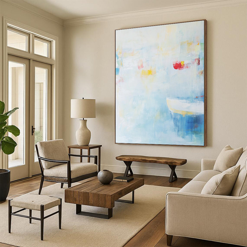 Pastel - Boat Abstract Painting for Beachfront Cafes GAB0868