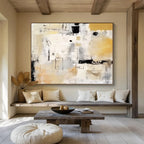Neutral - Toned Abstract Painting for Subtle Elegance YHT060