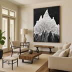 White Powder Mountain Textural Abstract Painting for Nature - Inspired Spaces GAB1535
