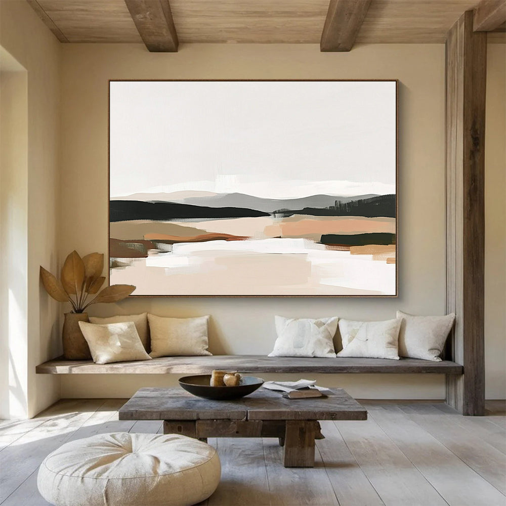 Minimalist Landscape Abstract Painting with Earthy Tones ABS241