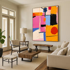 Color Block Abstract Painting with Playful Geometry WINK300