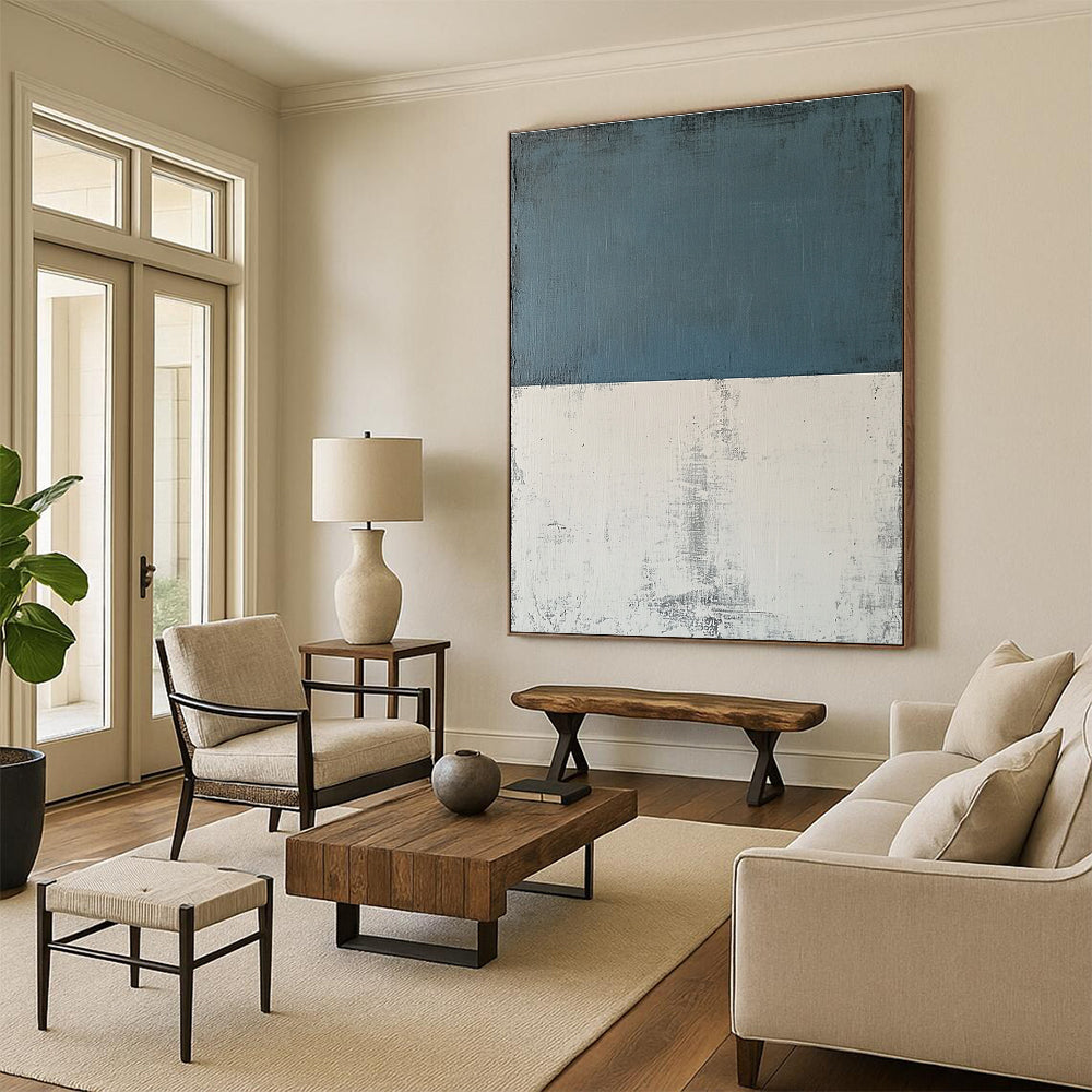 Textured Two - Tone Abstract Painting with Tactile Sophistication WINK177
