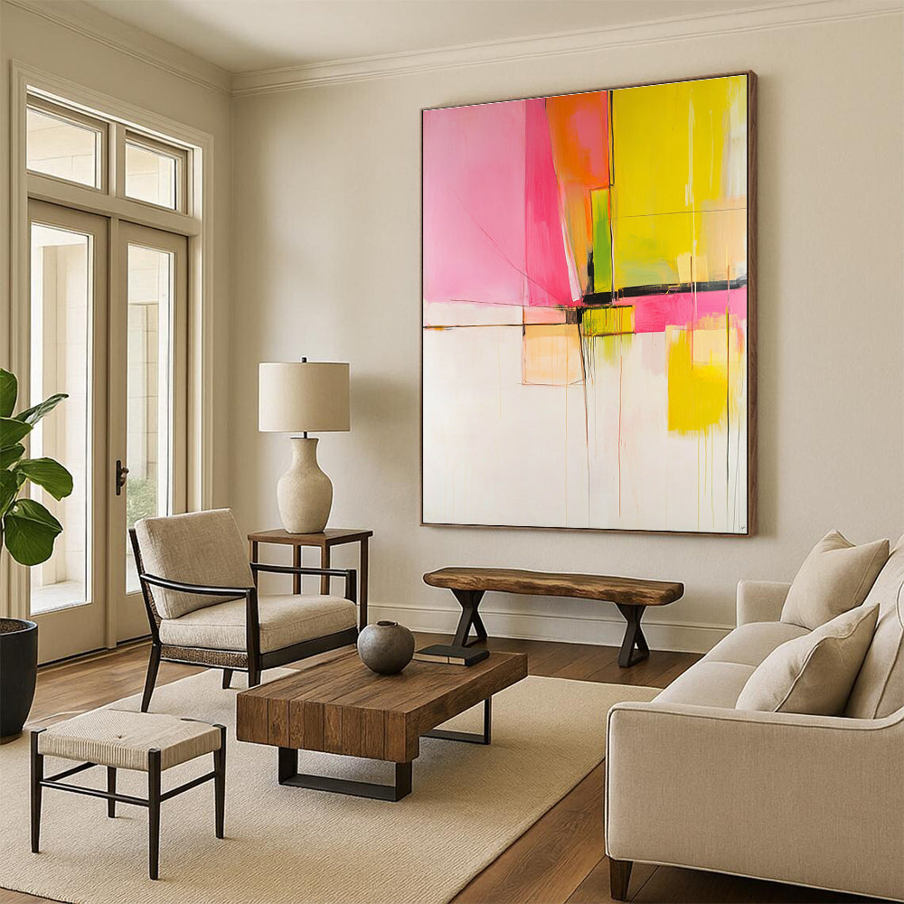 Bold Color Block Abstract Painting for Contemporary Art Galleries GAB0918