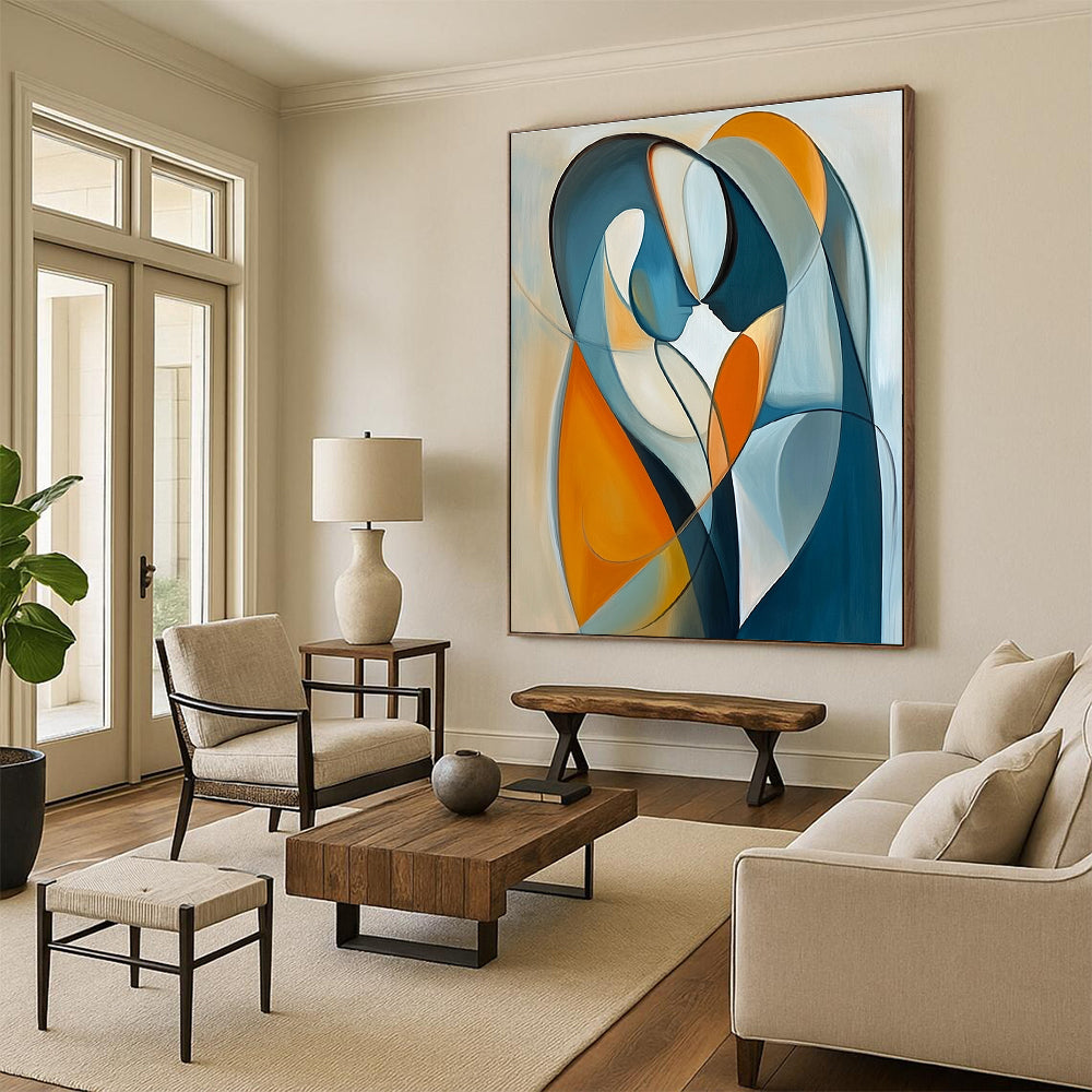 Curved Figure Abstract Painting for Romantic Restaurant Private Dining GAB1174