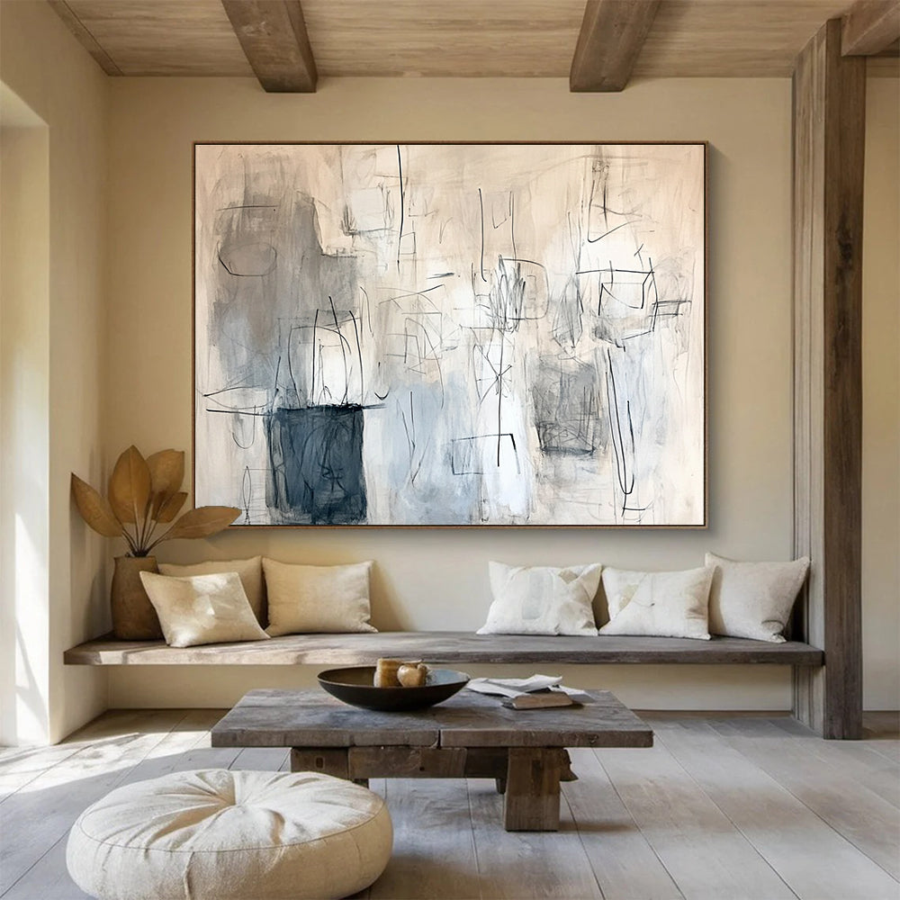 Sketch - Like Abstract Painting with Spontaneous Expressive Lines ABS548