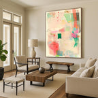 Pastel Color Collage Abstract Painting with Playful Creativity WINK076