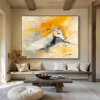 Mythical Creature Abstract Painting with Ethereal, Imaginative Presence ABS499