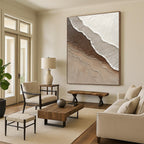 Multi - brown Wavy Textures Abstract Painting with Earthy Vibes GAB0076