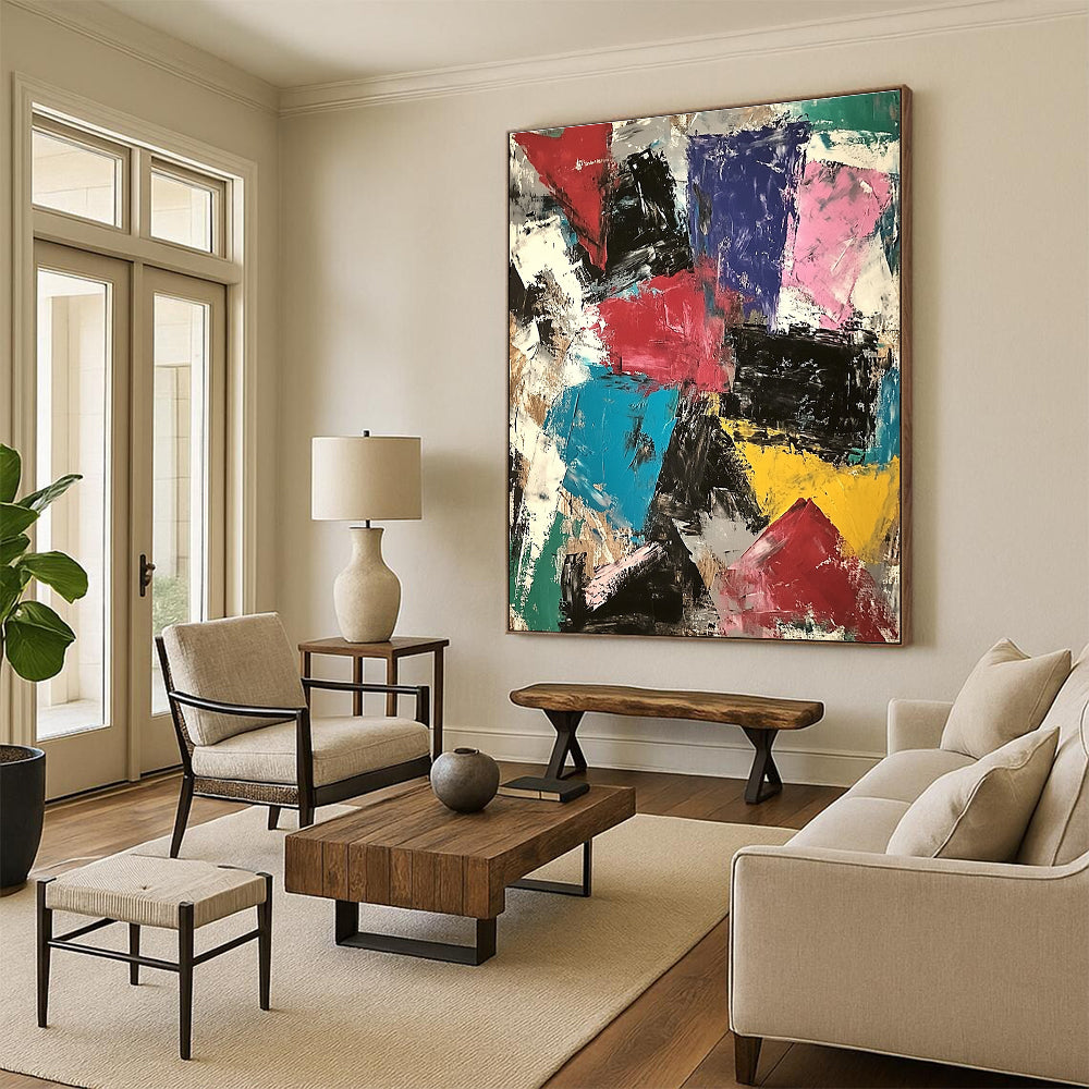 Colorful Block Abstract 3 Painting with Dynamic Energy WINK749