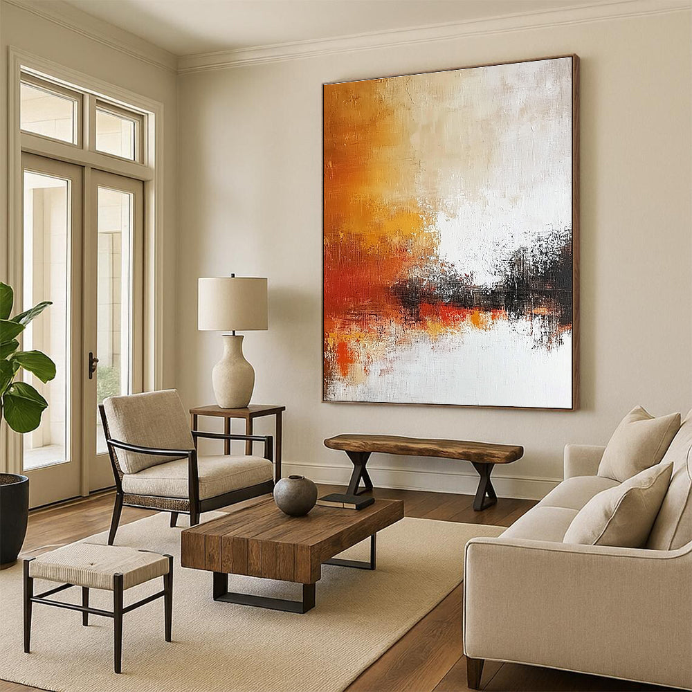 Warm Tones Abstract Painting for Rustic - Style Living Rooms GAB0927