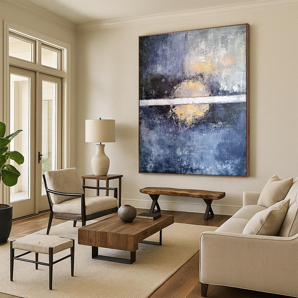 Sunset Reflection Abstract - Serene Landscape Abstract Painting GAB0654