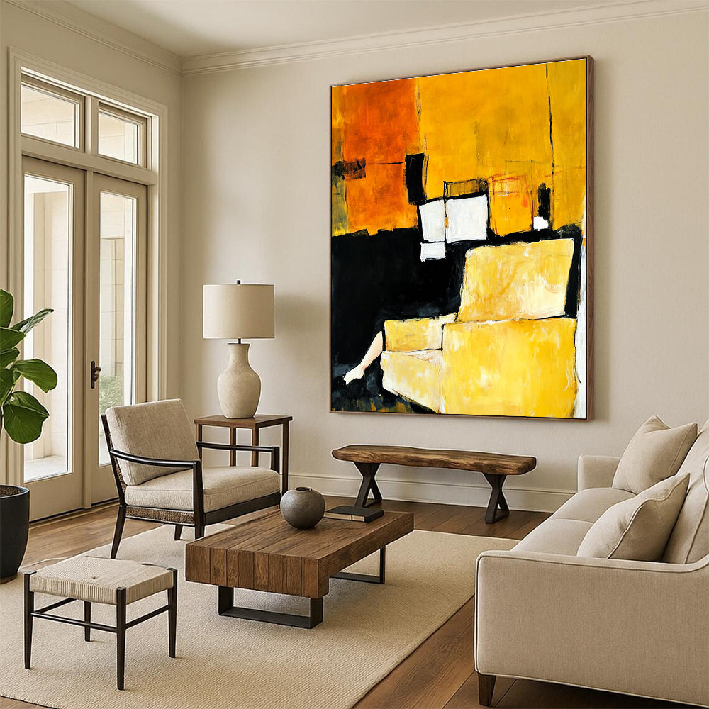 Yellow Armchair Abstract Painting for Modern Living Room Corners GAB1180