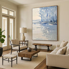 Icy Forest Abstract Painting for Winter - Themed Spaces GAB1066