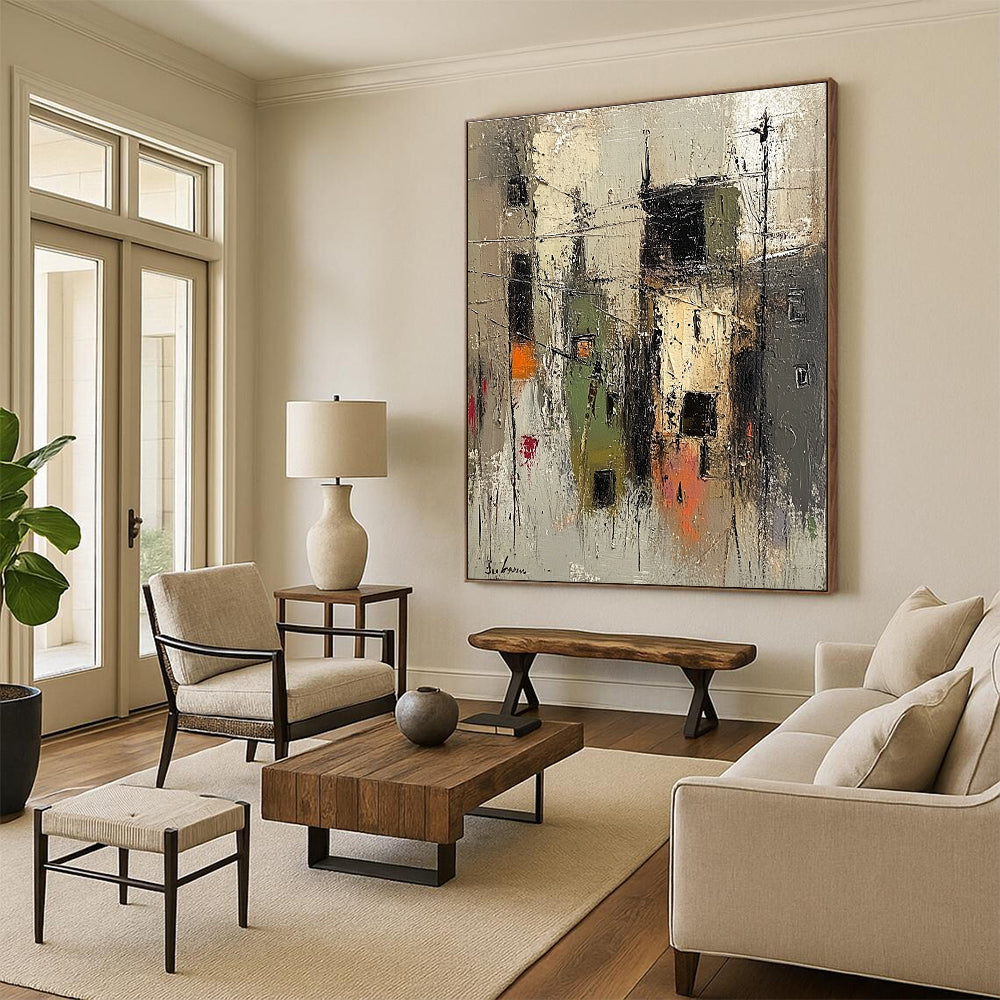 Abstract Urban Street Scene Painting for City - Inspired Cafes GAB1129