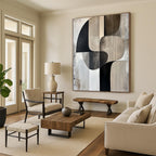 Monochrome Shapes Abstract Painting with Timeless Simplicity WINK694