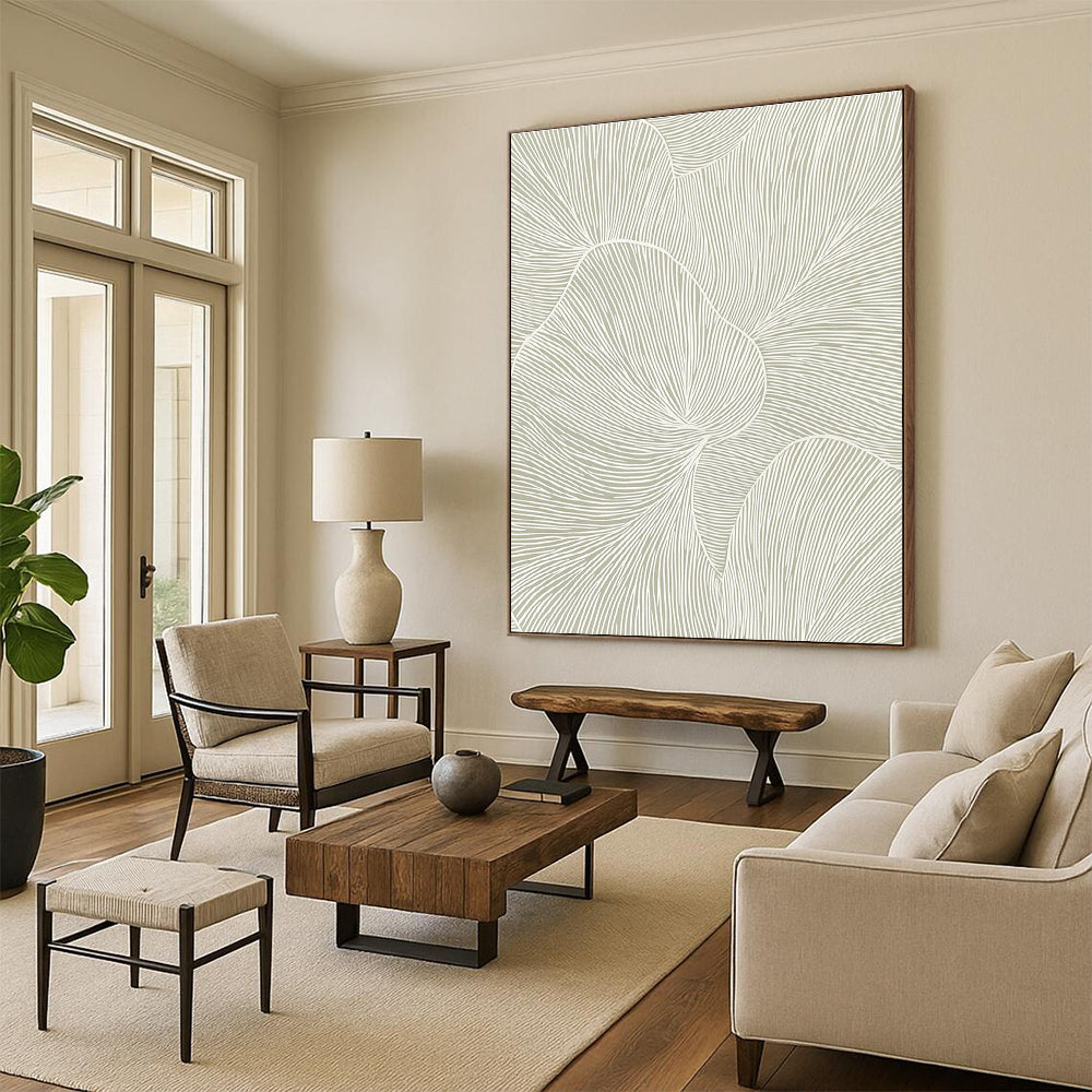 Leaf - like Lines Nature - Inspired Abstract Painting for Calm Spaces GAB1530