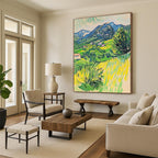 Vibrant Mountain Village Painting of Lively Rural Scenery GAB0152