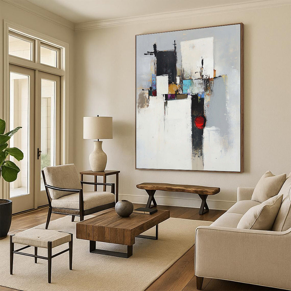 Colorful Geometric Abstract Painting for Modern - Styled Offices GAB1090