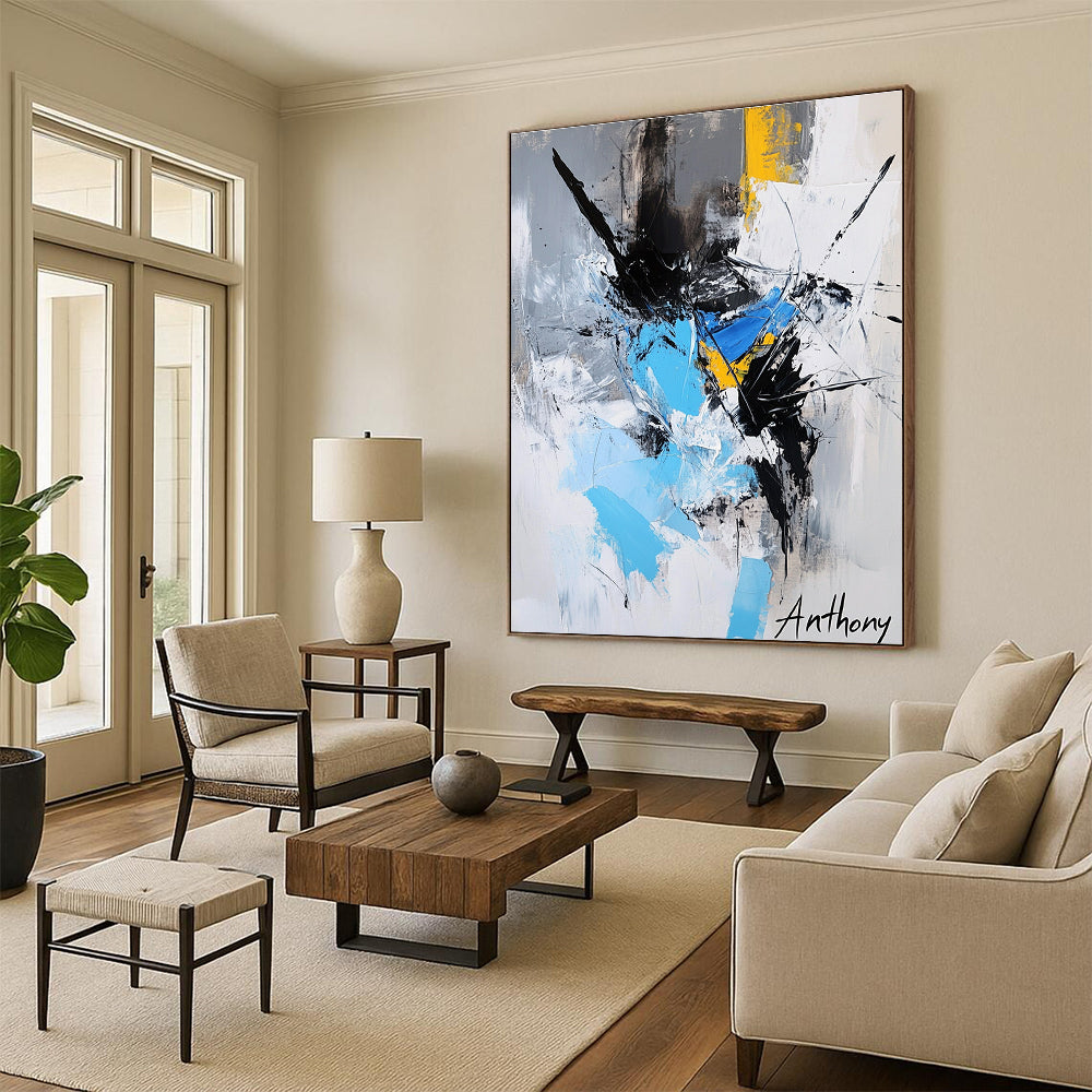 Colorful Abstract Fusion Painting for Contemporary Office Break Rooms GAB1313