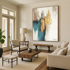 Neutral and Gold Abstract Painting for Minimalist - Luxury Homes GAB0896