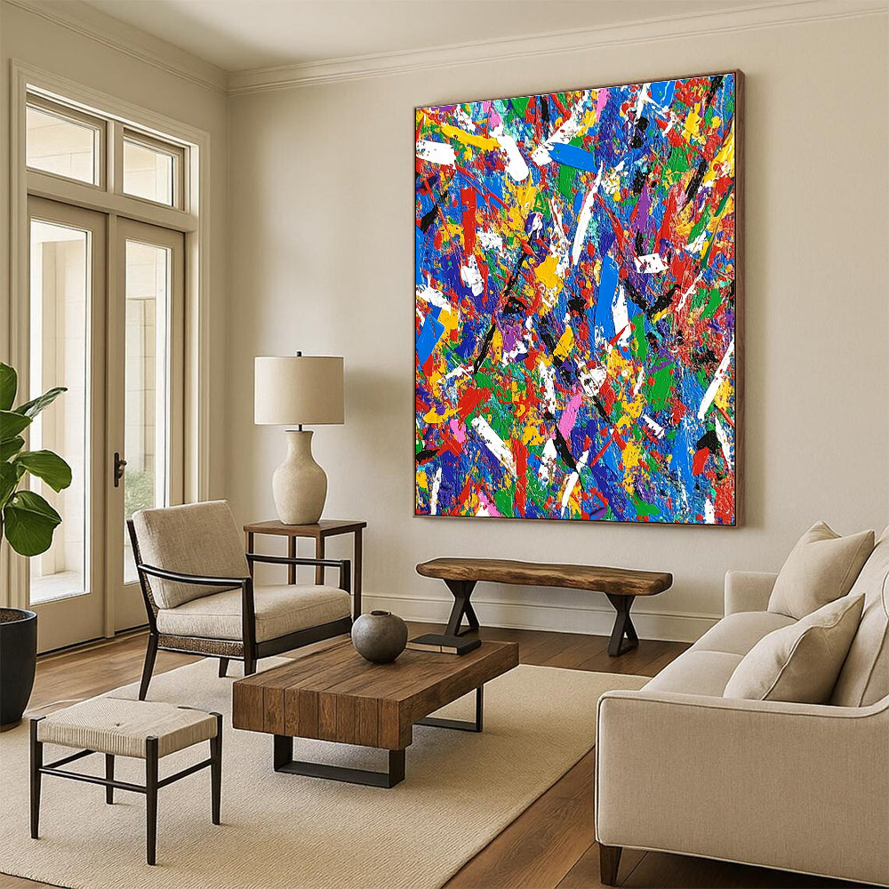 Blue Purple Gold Abstract Painting with Regal Allure WINK717