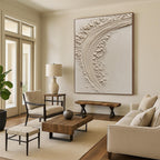 Textured Cream Abstract Painting with Gentle Simplicity WINK307
