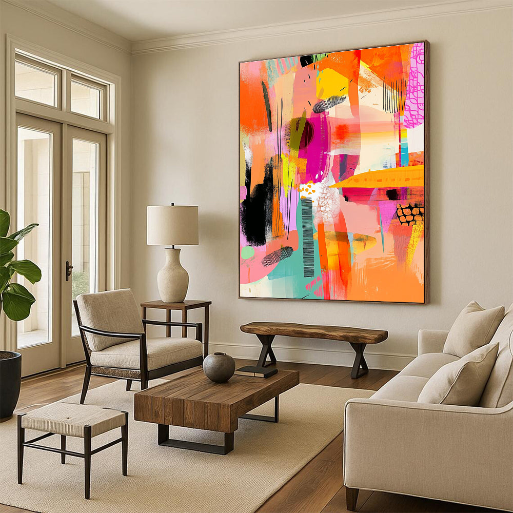 Vibrant Color Collage Abstract - Energetic Modern Abstract Art GAB0481