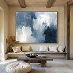 Moody Gray - Blue Abstract Painting ABS209