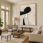 Minimalist Woman Silhouette Abstract Painting for Serene Bedroom Corners GAB1378