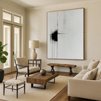 Minimalist Black and White Abstract Painting for Contemporary Studies GAB1008