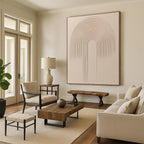 Beige Textured Arch Art Minimalist Abstract Painting for Sophisticated Spaces GAB1403