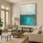 Blue Purple Gray Abstract Painting with Calm Contrast WINK460