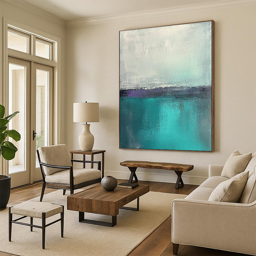 Blue Purple Gray Abstract Painting with Calm Contrast WINK460