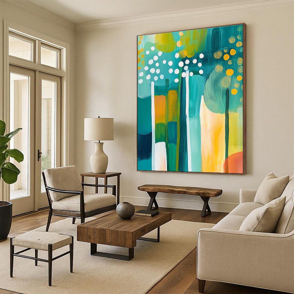 Colorful Abstract Floral Painting for Lively Interiors GAB1470