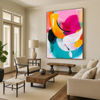 Colorful Curved Abstract Painting for Lively - Themed Playrooms GAB0961