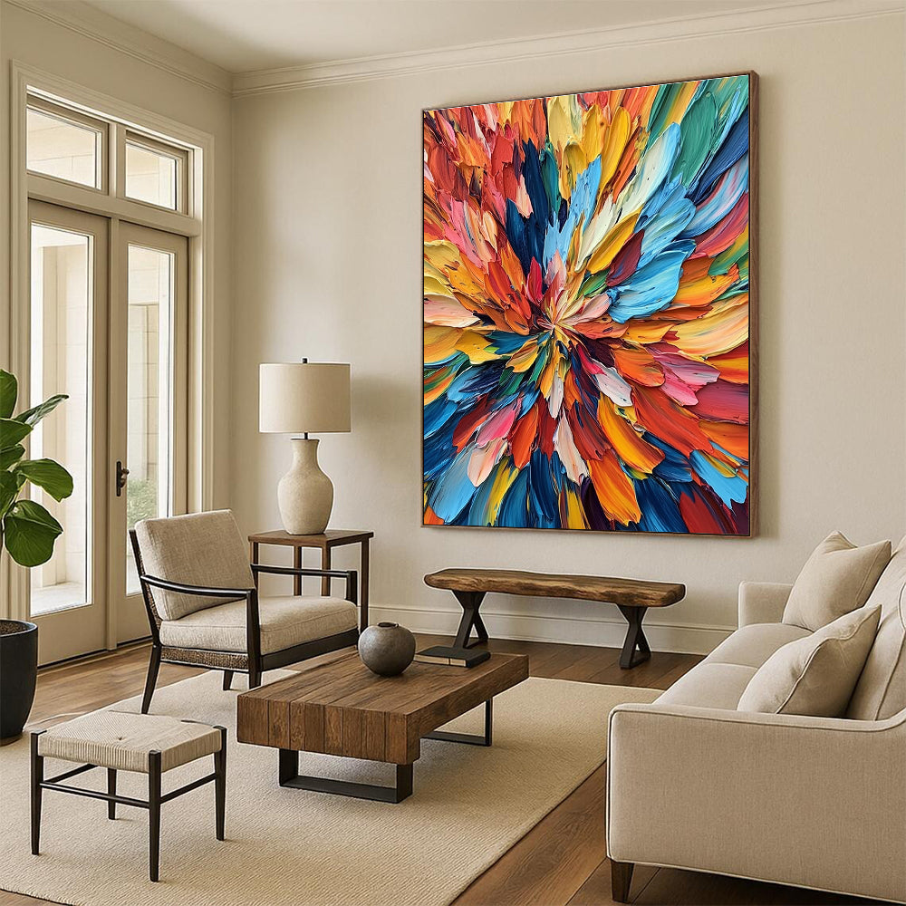 Colorful Flower - like Abstract Painting with Vivid Blossom WINK302