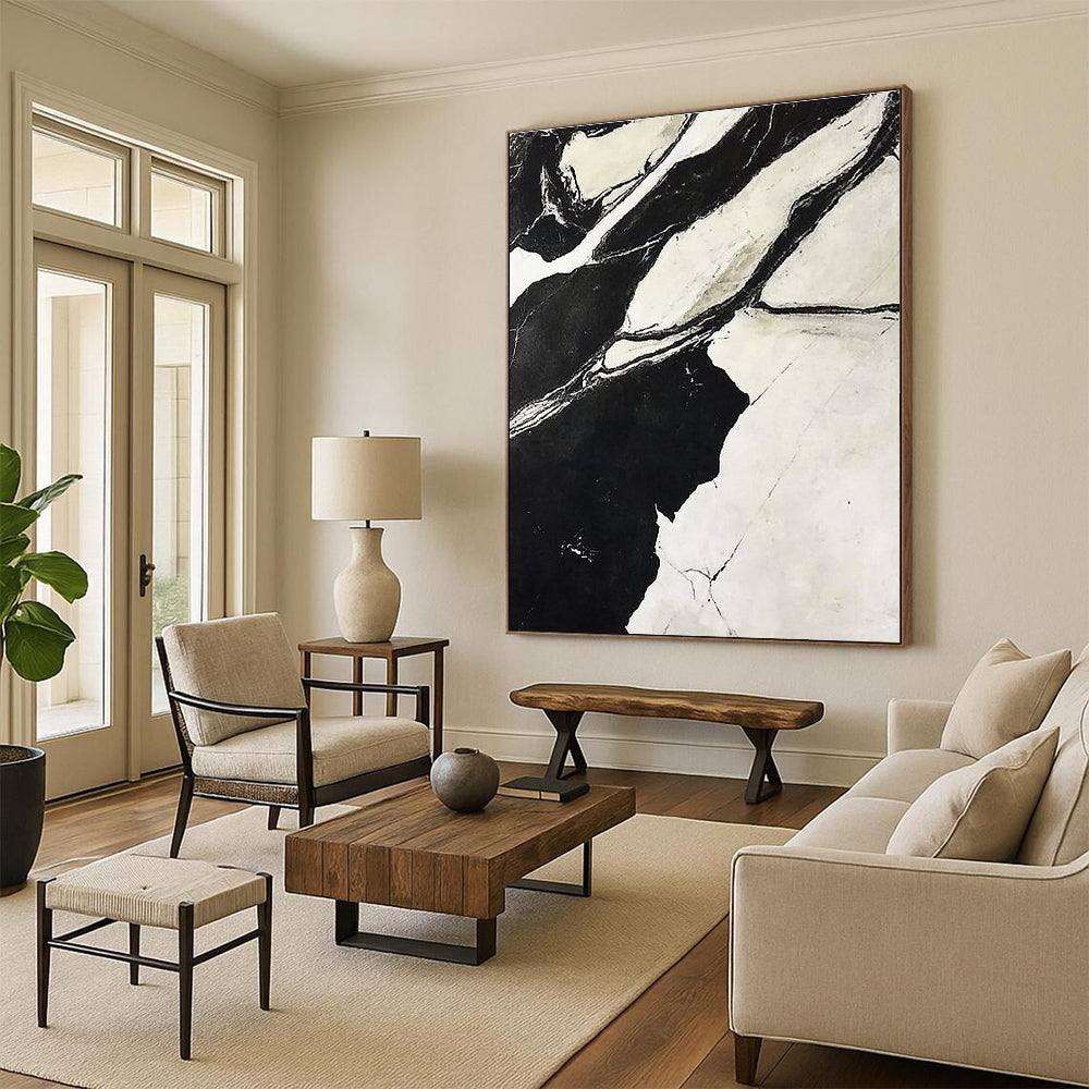 Black White Marble Abstract 2 Painting with Natural Grace WINK744