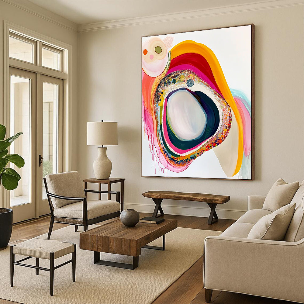 Colorful Layered Abstract Painting for Artistic Playrooms GAB0743